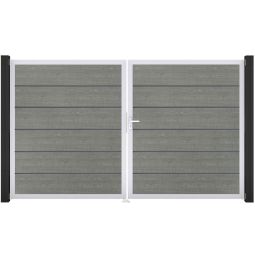 GroJa Doppeltor BasicLine Premium PVC-Steckzaun 5