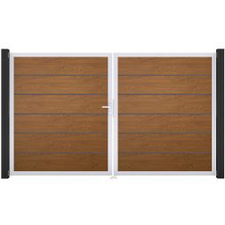 GroJa Doppeltor BasicLine Premium PVC-Steckzaun 3