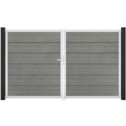 GroJa Doppeltor BasicLine Premium PVC-Steckzaun 3