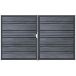 GroJa Doppeltor Solid Rhombus BPC-Steckzaun 4