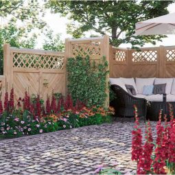 T&J Sichtschutzzaun SKAGEN mit Dekorgitter 3