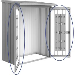 Biohort Türpaket Kaminholzregal Woodstock silber-metallic 4