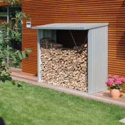 Biohort Kaminholzregal Woodstock silber-metallic 6