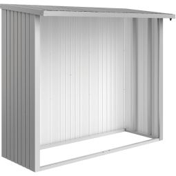Biohort Rückwand Kaminholzregal Woodstock silber-metallic 3