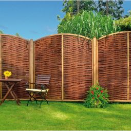 T&J NABRO Weidengeflechtzaun Hochbogen Sichtschutz 3
