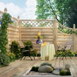 TraumGarten Sichtschutzzaun Holz XL Gitter 4