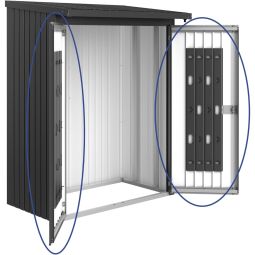 Biohort Türpaket Kaminholzregal Woodstock dunkelgrau-metallic 4