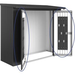 Biohort Türpaket Kaminholzregal Woodstock dunkelgrau-metallic 5