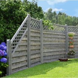 T&J Sichtschutzzaun BARTEK Abschluss grau 3