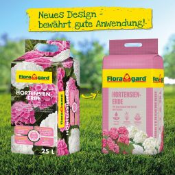 Floragard Hortensienerde rosa/weiß Blumenerde 3