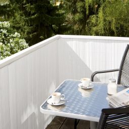 NOOR Sichtschutzmatte PVC weiß Sichtschautzzaun 3