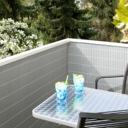 NOOR Sichtschutzmatte PVC silber Sichtschautzzaun 3