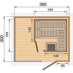 weka Design-Saunahaus CUBILIS Sparset natur 4