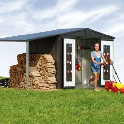 Biohort Seitendach Gerätehaus Europa dunkelgrau-metallic 9