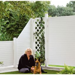 T&J Sichtschutzzaun LIGHTLINE Schrägelement weiß 3