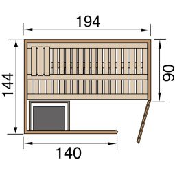 weka Elementsauna VARBERG Sparset natur 10