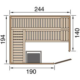 weka Elementsauna VARBERG Sparset natur 13