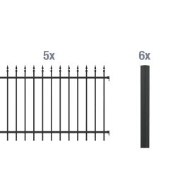 Alberts Zaun-Grundset Chaussee matt schwarz 3