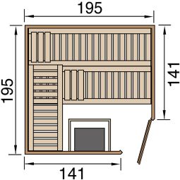weka Premium Massivholz Sauna TURKU 13