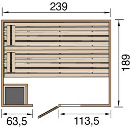 weka Massivholz Sauna VALIDA Sparset 14