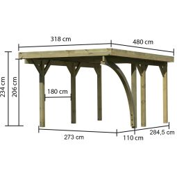 Karibu Einzelcarport Classic mit Rundbogen 4
