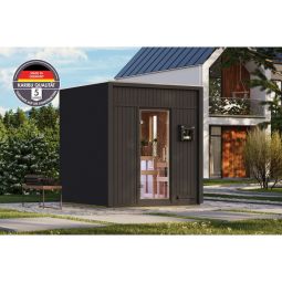 Karibu Woodfeeling Saunahaus Avenal schwarz 4