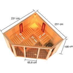 Karibu IR-Multifunktionsauna Asta 4