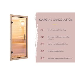 Karibu Woodfeeling Fasssauna breit naturbelassen 7