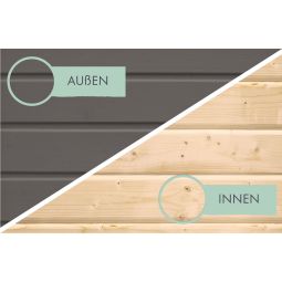 Karibu Woodfeeling Gartenhaus Mattrup Terragrau 6