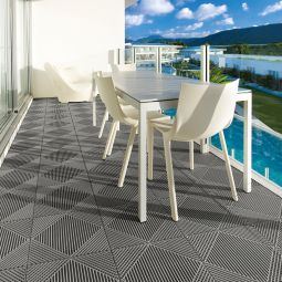 florco Klickfliese Kunststoff classic weiss-alu 4