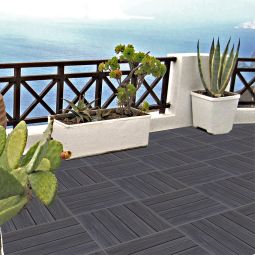 florco WPC Klickfliese 3D anthrazit 3