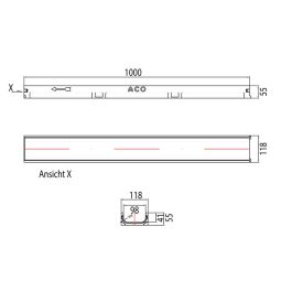 ACO Self Rinnenkörper Euroline Flachrinne 3