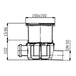 ACO Badablauf 150x150mm Easyflow Zulauf-Ablauf 3