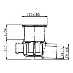 ACO Badablauf 150x150mm Easyflow Zulauf-Ablauf 4