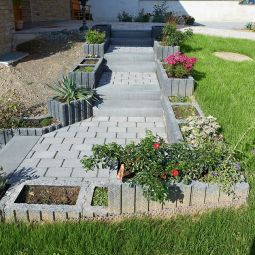 EHL Pflanzstein eckig Rasterflor anthrazit 4