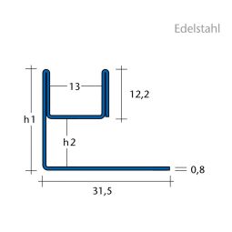 BLANKE Fliesenschiene Aufnahmeprofil AQUA-GLAS Edelstahl 3