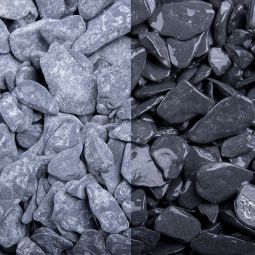 Schiefersplitt Canadian Slate Schwarz getrommelt 3