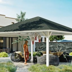 Skan Holz Pavillon Cannes Weiß 6