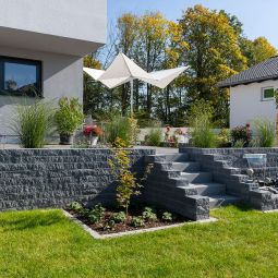 KANN Gartenmauer Cubaro anthrazit Mauerabdecksteine 6