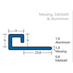 BLANKE Fliesenschiene CUBELINE Edelstahl 11mm 3