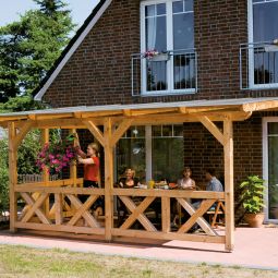 Skan Holz Brüstungsgeländer Andreaskreuze Douglasie 3