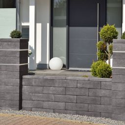 WESERWABEN Gartenmauer Trend-Line Pfeilerabdeckung Anthrazit 3