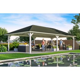 Skan Holz Pavillon Orleans Weiß 5