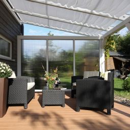 Skan Holz Seitenwand Polycarbonat Freistehend 4