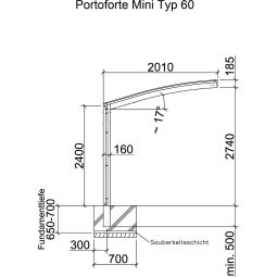 XIMAX Aluminium Carport Portoforte Mini 4