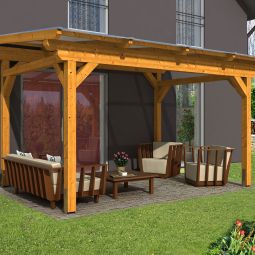 Skan Holz Terrassenüberdachung Sanremo Terrassendach 6