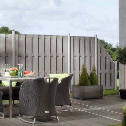 TraumGarten Sichtschutzzaun JUMBO WPC Alu-Design 9