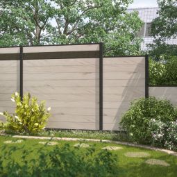 TraumGarten WPC-Sichtschutzzaun Rundum-Sorglos-Paket CLASSIC Sand/Anthrazit 5