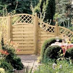 TraumGarten Sichtschutzzaun Holz XL Rundbogen 3