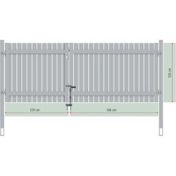 TraumGarten Alu-Doppeltor für Sichtschutzzaun SQUADRA 4
